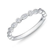 MEMOIRE 18K White Gold Vintage Diamond Stackable Band